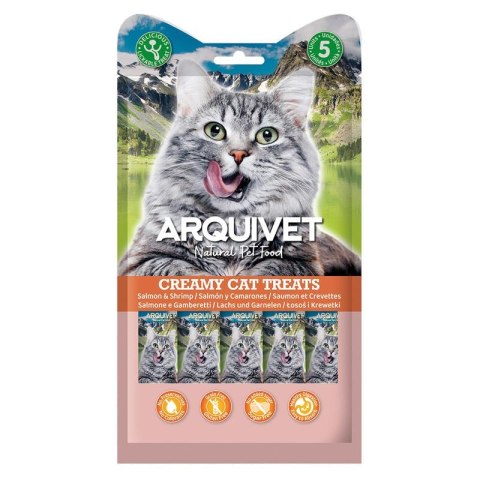 ARQUIVET Kremowa przekąska z łososiem i krewetkami 5X14 g ARQUIVET Kremowa przekąska z łososiem i krewetkami 5X14 g
