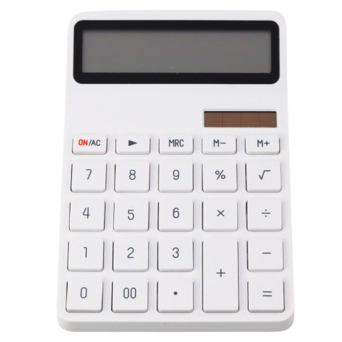Kalkulator Biurowy Szkolny Duży Podwójne Zasilanie Elegancki Biały