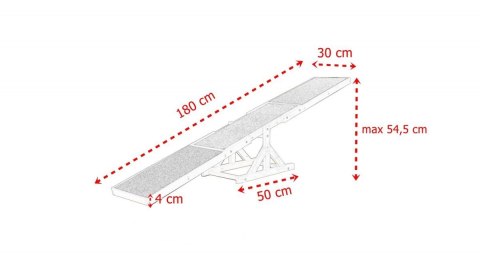 Huśtawka równoważnia pochylnia dla psa 180cm antypoślizgowa drewniana