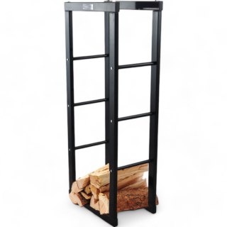 Stojak na drewno kominkowe stalowy czarny 100 cm NOWOCZESNY