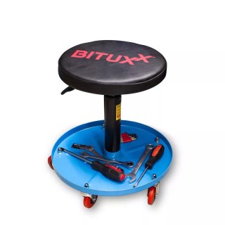 Stołek warsztatowy obrotowy z regulacją wysokości 40 50 cm pojemnik 135 kg