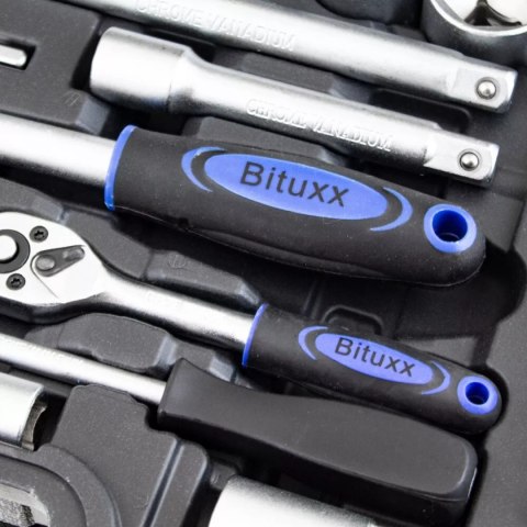 Zestaw kluczy nasadowych 108 el crv bituxx grzechotki torx w walizce