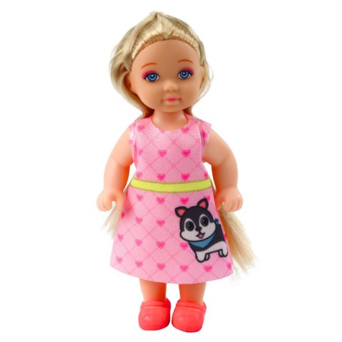 Zestaw Mini Laleczka Z Pieskiem i Kotkiem Legowisko Miska Z Jedzeniem