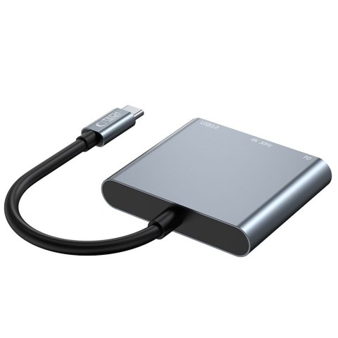 3w1 HUB rozdzielacz USB-C na USB-A USB-C PD 100W HDMI 4K 30Hz - szary 3w1 HUB rozdzielacz USB-C na USB-A USB-C PD 100W HDMI 4K 30Hz - szary