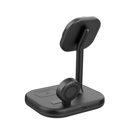 3w1 Ładowarka indukcyjna MagSafe ze stojakiem na smartfon Apple Watch AirPods - czarna 3w1 Ładowarka indukcyjna MagSafe ze stojakiem na smartfon Apple Watch AirPods - czarna