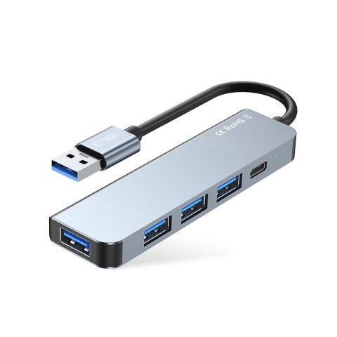 5w1 HUB rozdzielacz USB-A na USB-A USB-C - szary 5w1 HUB rozdzielacz USB-A na USB-A USB-C - szary