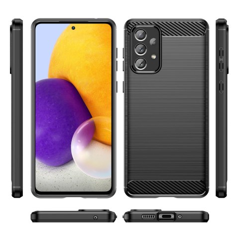 Elastyczne etui pokrowiec na Samsung Galaxy A73 Carbon Case - czarny Elastyczne etui pokrowiec na Samsung Galaxy A73 Carbon Case - czarny