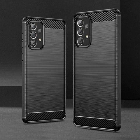 Elastyczne etui pokrowiec na Samsung Galaxy A73 Carbon Case - czarny Elastyczne etui pokrowiec na Samsung Galaxy A73 Carbon Case - czarny