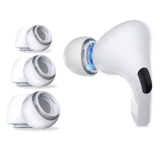Nakładki do słuchawek AirPods Pro 1 / 2 w rozmiarach S / M / L Ear Tips białe - 6 szt.