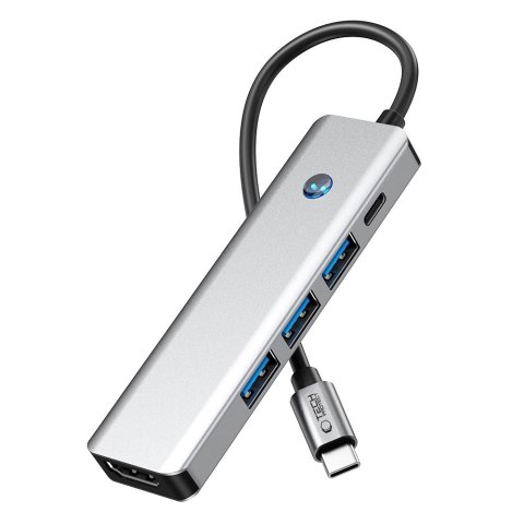 5w1 HUB Adapter USB-C PD USB-A HDMI 4K 60Hz 100W - szary 5w1 HUB Adapter USB-C PD USB-A HDMI 4K 60Hz 100W - szary