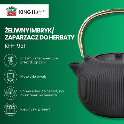 ZAPARZACZ ŻELIWNY IMBRYK 1L Z FILTREM KINGHOFF KH-1931 ZAPARZACZ ŻELIWNY IMBRYK 1L Z FILTREM KINGHOFF KH-1931