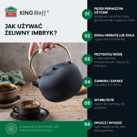 ZAPARZACZ ŻELIWNY IMBRYK 1L Z FILTREM KINGHOFF KH-1931 ZAPARZACZ ŻELIWNY IMBRYK 1L Z FILTREM KINGHOFF KH-1931