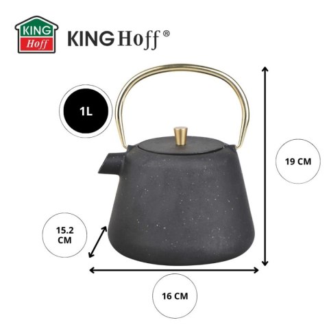 ZAPARZACZ ŻELIWNY IMBRYK 1L Z FILTREM KINGHOFF KH-1932 ZAPARZACZ ŻELIWNY IMBRYK 1L Z FILTREM KINGHOFF KH-1932