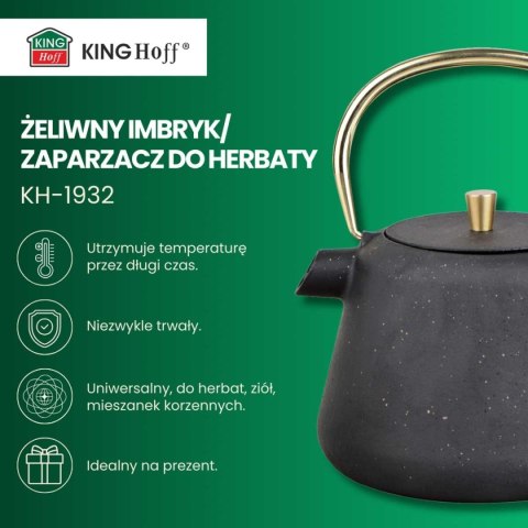 ZAPARZACZ ŻELIWNY IMBRYK 1L Z FILTREM KINGHOFF KH-1932 ZAPARZACZ ŻELIWNY IMBRYK 1L Z FILTREM KINGHOFF KH-1932