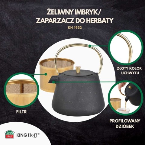 ZAPARZACZ ŻELIWNY IMBRYK 1L Z FILTREM KINGHOFF KH-1932 ZAPARZACZ ŻELIWNY IMBRYK 1L Z FILTREM KINGHOFF KH-1932