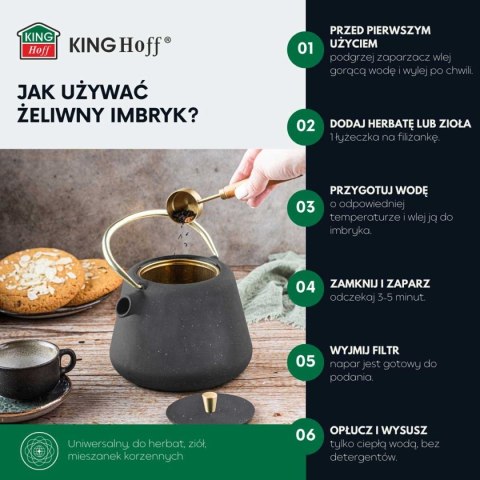 ZAPARZACZ ŻELIWNY IMBRYK 1L Z FILTREM KINGHOFF KH-1932 ZAPARZACZ ŻELIWNY IMBRYK 1L Z FILTREM KINGHOFF KH-1932