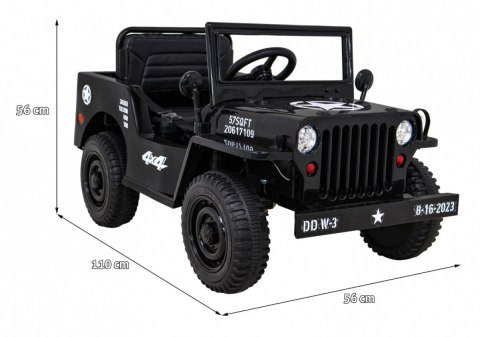 Autko Wojskowe Retro dla dzieci Czarny + Napęd 4x4