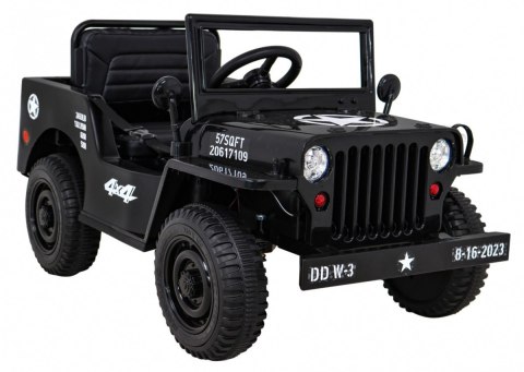 Autko Wojskowe Retro dla dzieci Czarny + Napęd 4x4