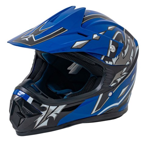 Kask Motocyklowy Enduro Niebieski L