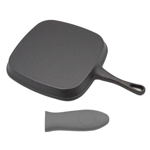 PATELNIA GRILLOWA ŻELIWNA 24cm Z SILIKONOWĄ NAKŁADKĄ 2668 PATELNIA GRILLOWA ŻELIWNA 24cm Z SILIKONOWĄ NAKŁADKĄ 2668