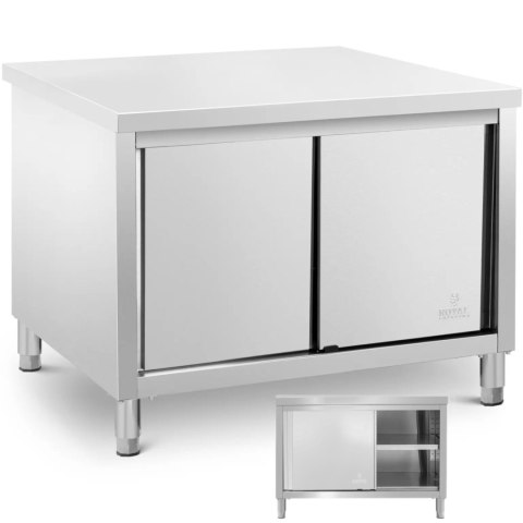 Stół blat roboczy centralny z szafką drzwi suwane ECO STAL 120 x 80 cm Stół blat roboczy centralny z szafką drzwi suwane ECO STAL 120 x 80 cm