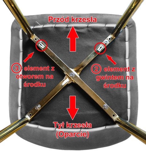 Krzesło tapicerowane BORGO VELVET BLACK ROSE GOLD