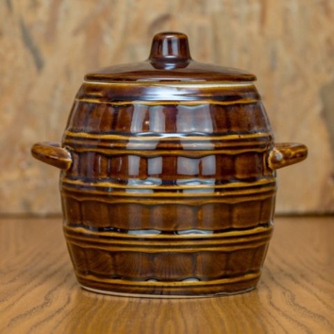 Garnek kamionkowy 2,5l "Beczka" z pokrywą