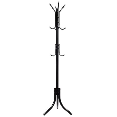 Wieszak podłogowy stojący na ubrania loft 3 poziomy 175 cm - czarny