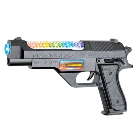 Broń Pistolet Na Baterie Kolorowe Światła Dźwięki 24cm