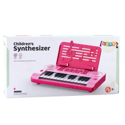 Elektroniczne Pianinko Edukacyjne 24K Podstawka Na Nuty Różowe