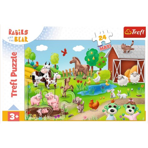 Puzzle 24 maxi Bobaski i Zwierzęta Trefl 14372
