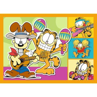 Puzzle 4w1 Garfield Kocha lasanięTrefl 34673