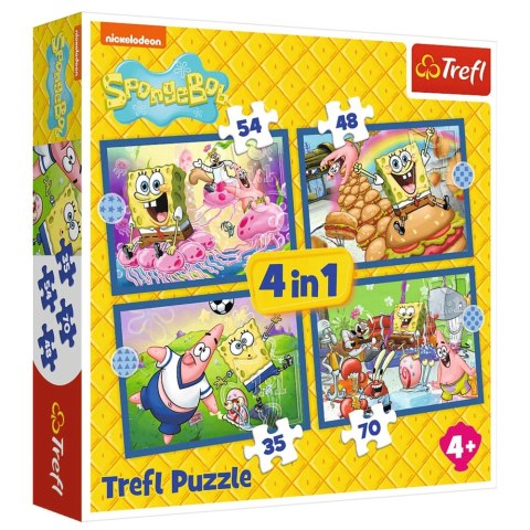Puzzle 4w1 Podwodne Życie SpongeBoba Trefl 34674