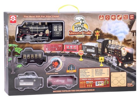 Duży Retro POCIĄG Lokomotywa Kolejka na pilota Światło Para Dźwięk RC0700