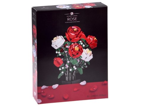 Klocki konstrukcyjne Kwiaty w wazonie BUKIET RÓŻ + wazon 818 ele ZA5760