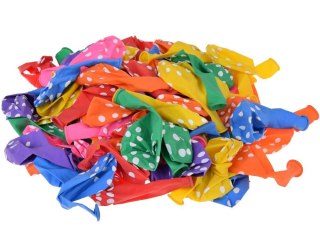 Kolorowe Balony w białe kropki zestaw 100 sztuk ZA5568