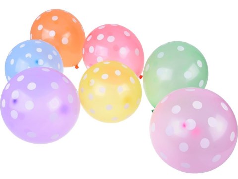 Kolorowe Balony w białe kropki zestaw 100 sztuk ZA5568