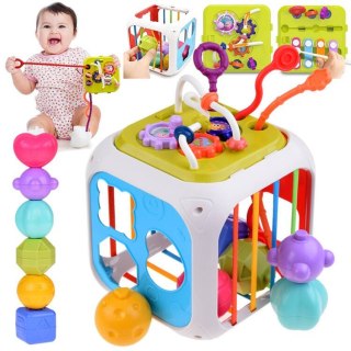Kostka edukacyjna dla malucha sorter sensoryczny kształty cymbałki ZA5278
