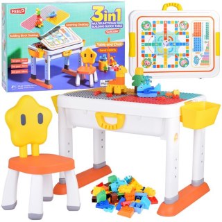 Regulowany Stolik 3w1 Dwustronny blat Zestaw do budowania klocków ZA5160
