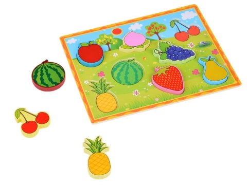 Układanka drewniana edukacyjne puzzle OWOCE dopasuj 8 ele ZA5255