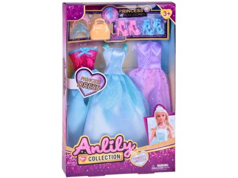 Zestaw Modne ubranka dla lalek Sukienki + biżuteria + akcesoria ZA5414