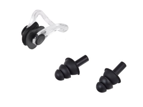 ZESTAW Okulary do pływania UV ANTI-FOG + zatyczki do uczu i nosa SP0792 ZL