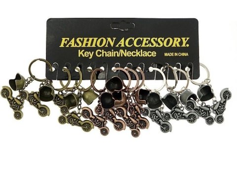 Brelok motocykl z kaskiem metalowy (12szt)