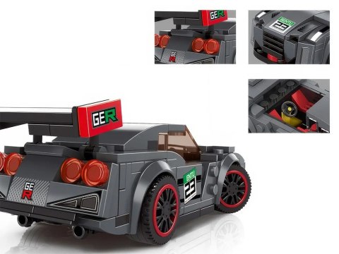 Klocki techniczne Sportowe auto SZARE 166-elementów + naklejki ZA5743