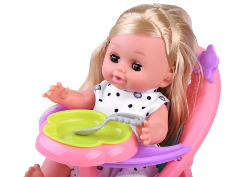 Duży zestaw lalka interaktywna wózek krzesełko łóżeczko akcesoria ZA4286