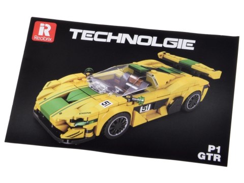 Klocki techniczne Sportowe auto P1 GTR ŻÓŁTO-ZIELONE 368-ele ZA5781