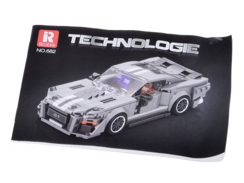 Klocki techniczne Sportowe auto SZARE z lat 60. 437-ele ZA5783