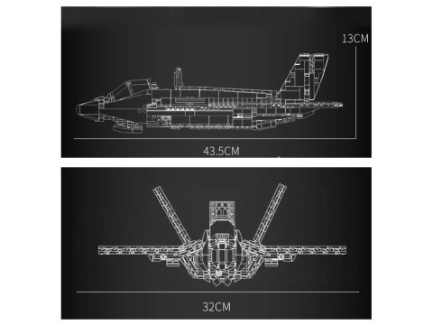 Klocki techniczne amerykański myśliwiec F-35 Lighting II 1600ele ZA5799