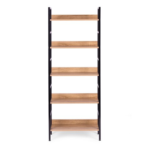 Regał loftowy wysoki 5 półek metal MDF ModernHome
