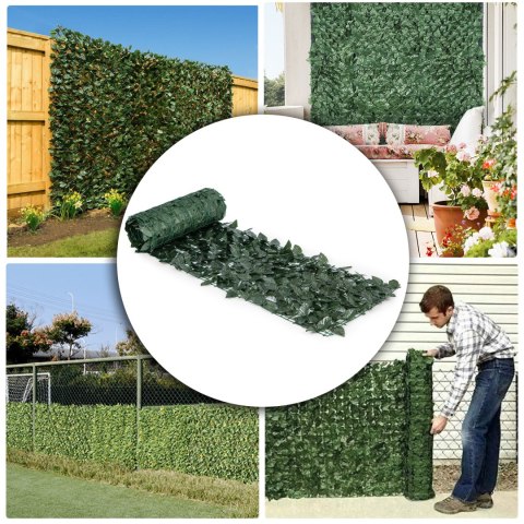 Sztuczny bluszcz żywopłot 3 szt. 500x150 cm zielona osłona na balkon maskująca